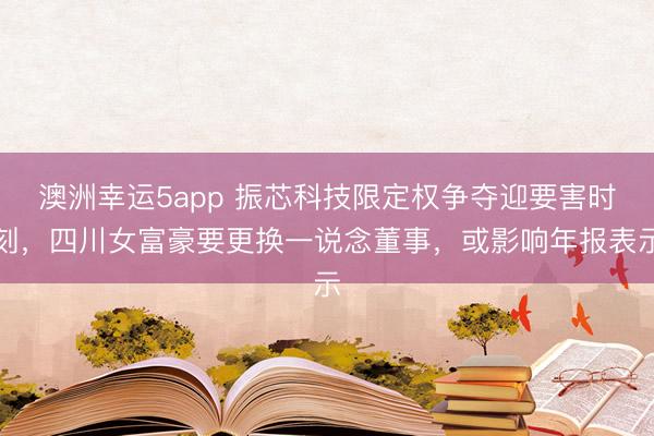 澳洲幸運5app 振芯科技限定權(quán)爭奪迎要害時刻,四川女富豪要更換一說念董事,或影響年報表示